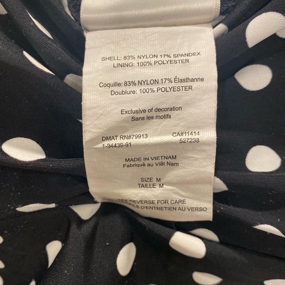 Motherhood Maternity Push Up Tankini Top Black and White Polka Dot - Picture 5 of 7
